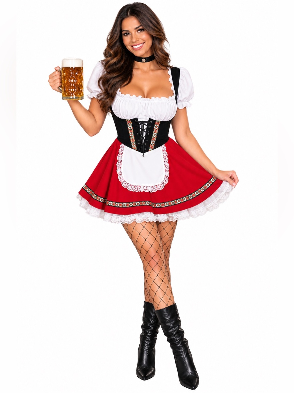 NWT Secret Wishes Red Oktoberfest Style Dirndl Girl Dress Size: X-Small